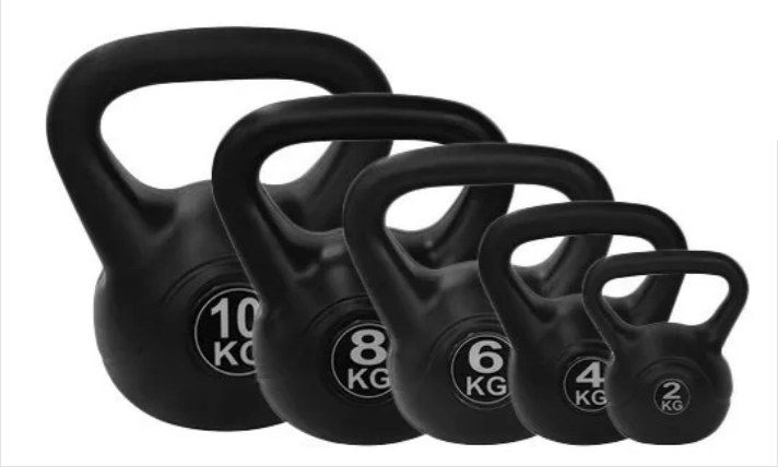 Pesas Rusas forradas en PVC negro. 2-4-6-8-10-12-14-16-18 Kg. Precio por kilo. $U 110. Ref. Nº 52